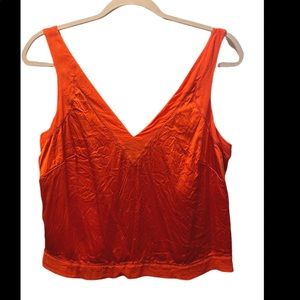 Victoria’s Secret 100% Silk sunset orange dress top-